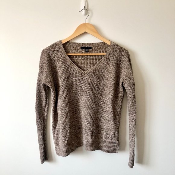 American Eagle Brown/Tan Knit Sweater - Picture 1 of 7